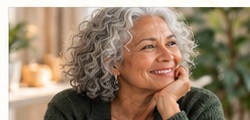 Woman smiling at home